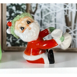 VTG Napcoware Santa Candle Climber Hugger Bone China Decor Spaghetti Trim 2"